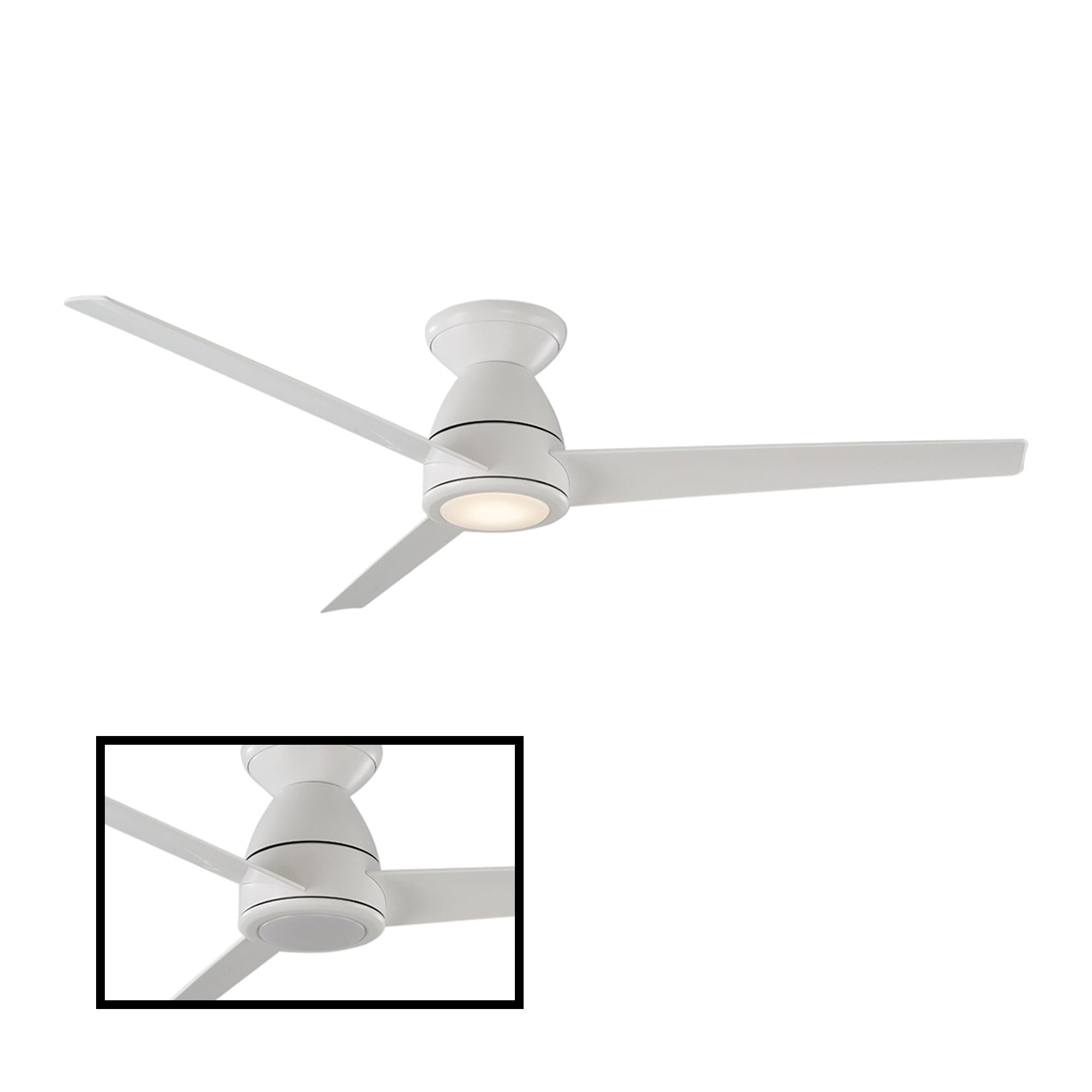 Tip Top Indoor/Outdoor 3-Blade 52" Smart Flush Mount Ceiling Fan with LED Light Kit and Remote Control