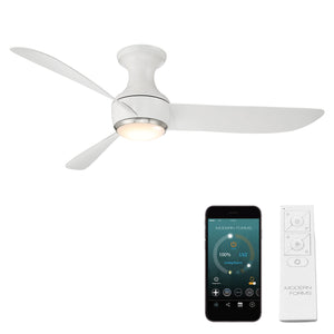 Corona Indoor/Outdoor 3-Blade 52" Smart Flush Mount Ceiling Fan with LED Light Kit and Remote Control