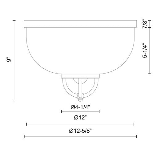 Lancaster 2-Light 13" Flush Mount