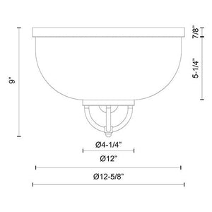 Lancaster 2-Light 13" Flush Mount