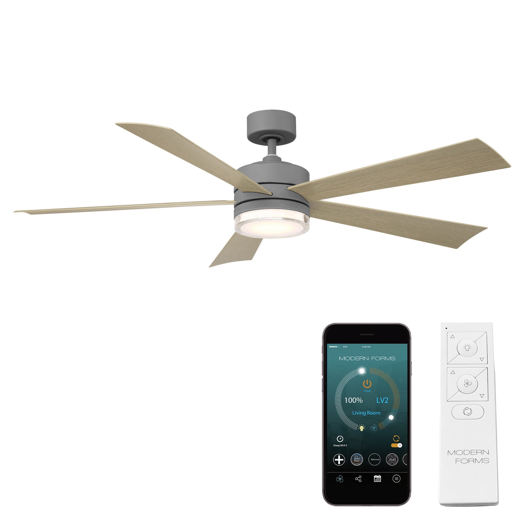 Wynd Indoor/Outdoor 5-Blade 60" Smart Ceiling Fan with LED Light Kit and Remote Control