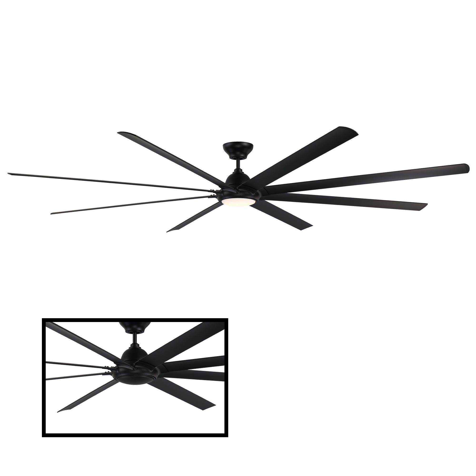 Hydra Indoor/Outdoor 8-Blade 120" Smart Ceiling Fan with LED Light Kit