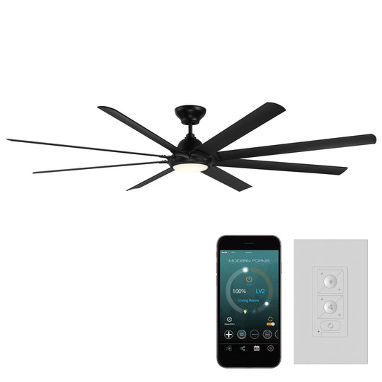 Hydra Indoor/Outdoor 8-Blade 96" Smart Ceiling Fan with LED Light Kit