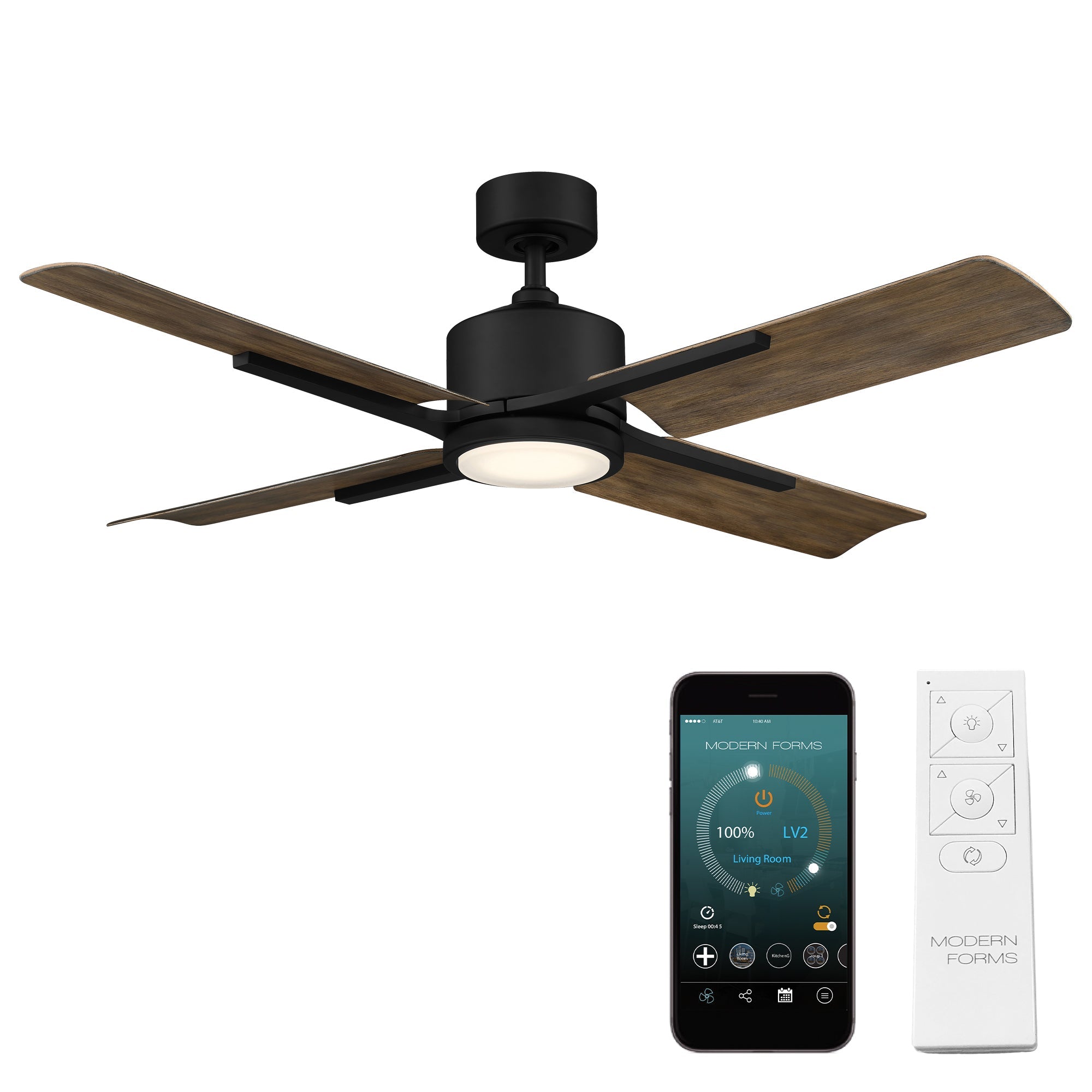 Cervantes Indoor/Outdoor 4-Blade 56" Smart Ceiling Fan with LED Light Kit and Remote Control