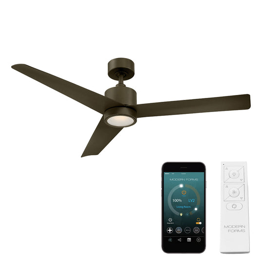 Lotus Indoor/Outdoor 3-Blade 54" Smart Ceiling Fan with LED Light Kit and Remote Control