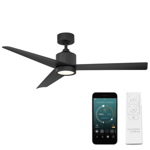Lotus Indoor/Outdoor 3-Blade 54" Smart Ceiling Fan with LED Light Kit and Remote Control