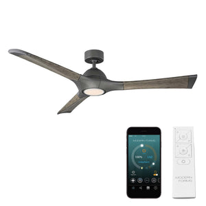Woody Indoor/Outdoor 3-Blade 60" Smart Ceiling Fan with LED Light Kit