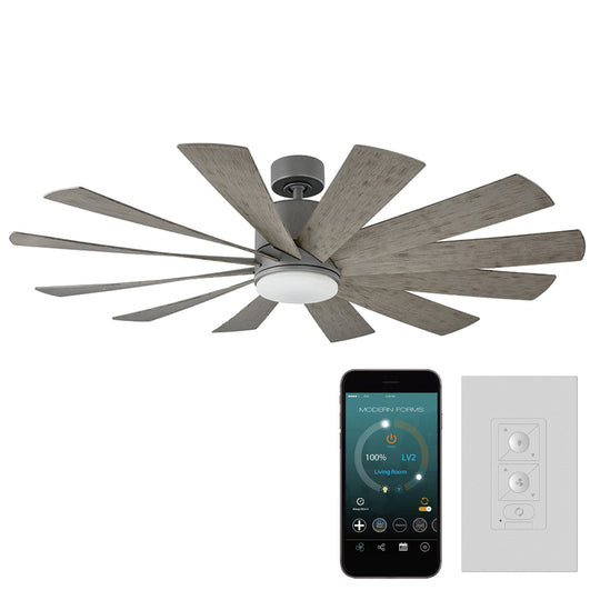 Windflower Indoor/Outdoor 12-Blade 60" Smart Ceiling Fan with LED Light Kit