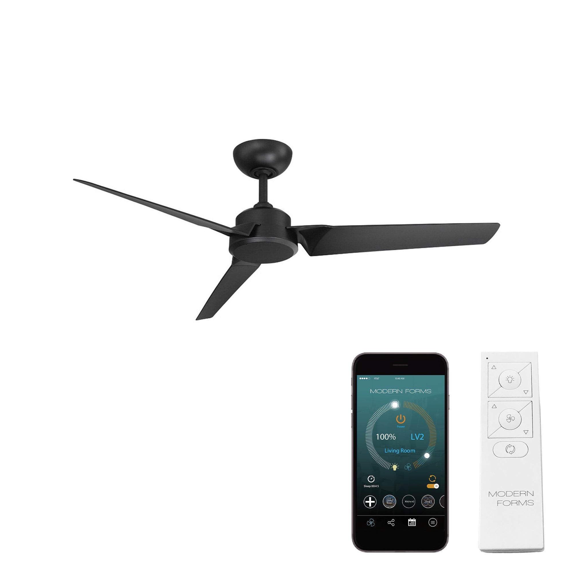 Roboto Indoor/Outdoor 3-Blade 52" Smart Ceiling Fan with Remote Control