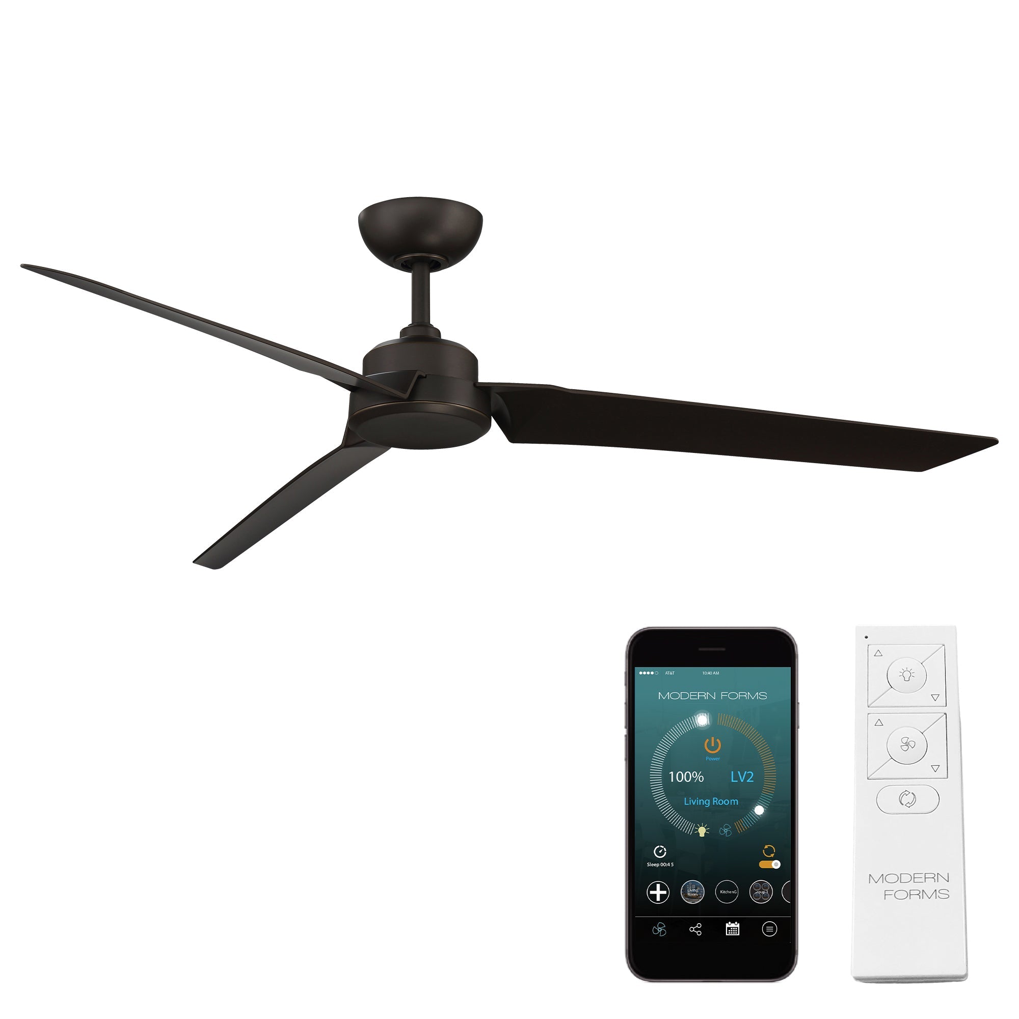 Roboto Indoor/Outdoor 3-Blade 62" Smart Ceiling Fan with Remote Control
