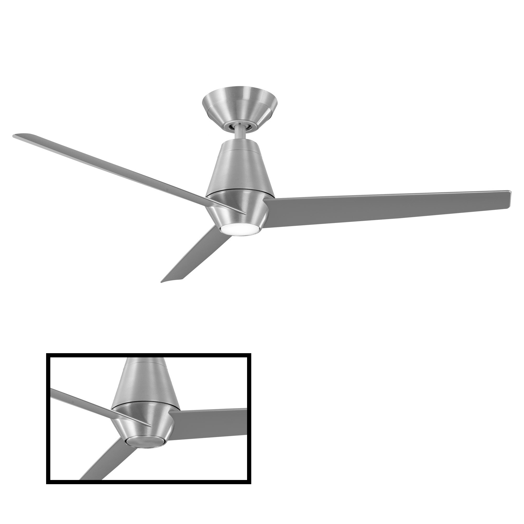 Slim Indoor/Outdoor 3-Blade 52" Smart Ceiling Fan with LED Light Kit and Remote Control