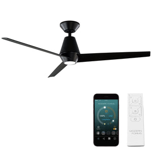 Slim Indoor/Outdoor 3-Blade 52" Smart Ceiling Fan with LED Light Kit and Remote Control