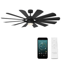 Wyndmill Indoor/Outdoor 12-Blade 65" Smart Ceiling Fan with LED Light Kit and Remote Control