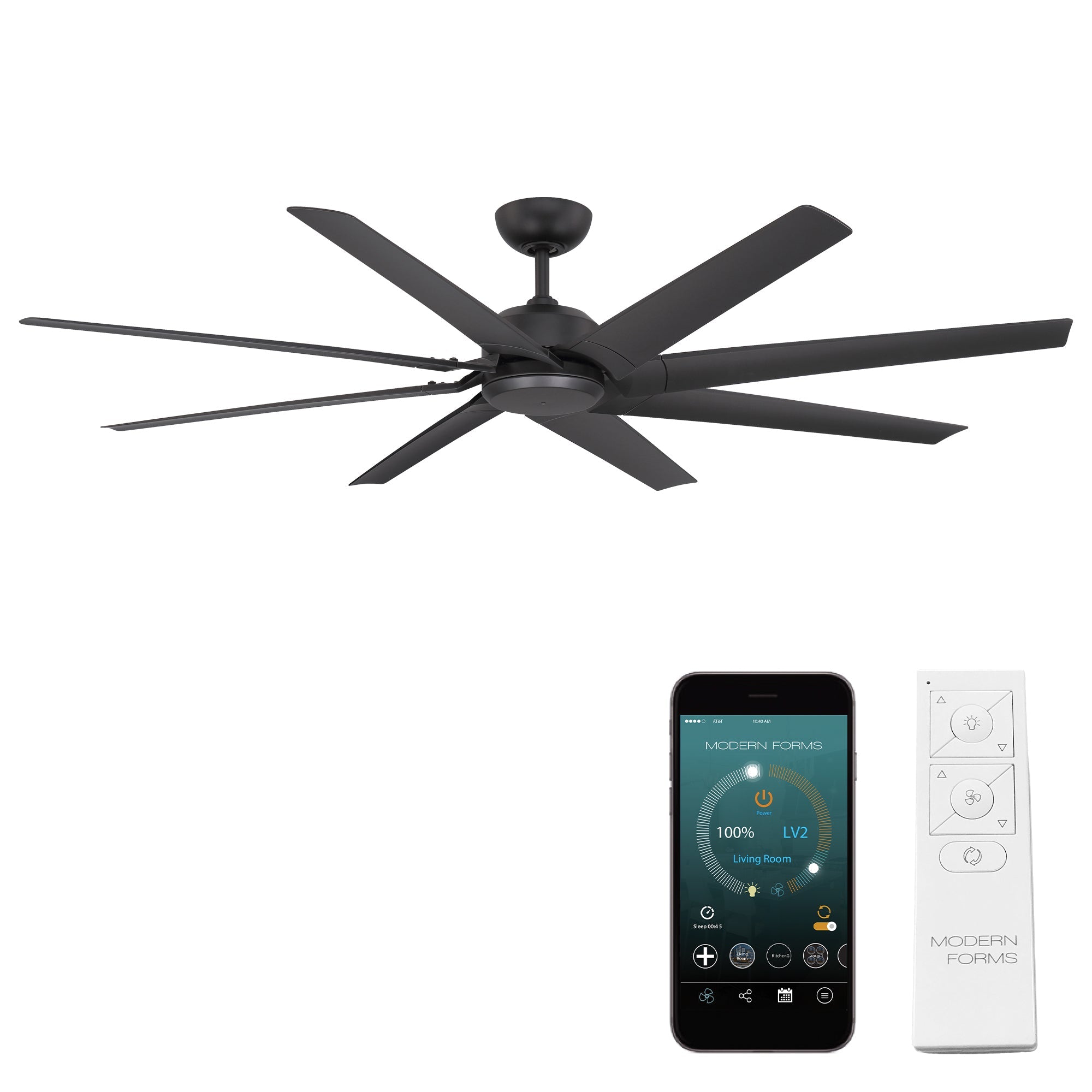 Roboto XL Indoor/Outdoor 8-Blade 70" Smart Ceiling Fan with Remote Control