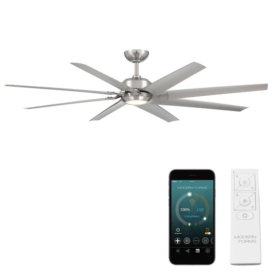 Roboto XL Indoor/Outdoor 8-Blade 70" Smart Ceiling Fan with LED Light Kit and Remote Control