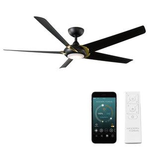 Lucid Indoor/Outdoor 5-Blade 62" Smart Ceiling Fan with LED Light Kit and Remote Control