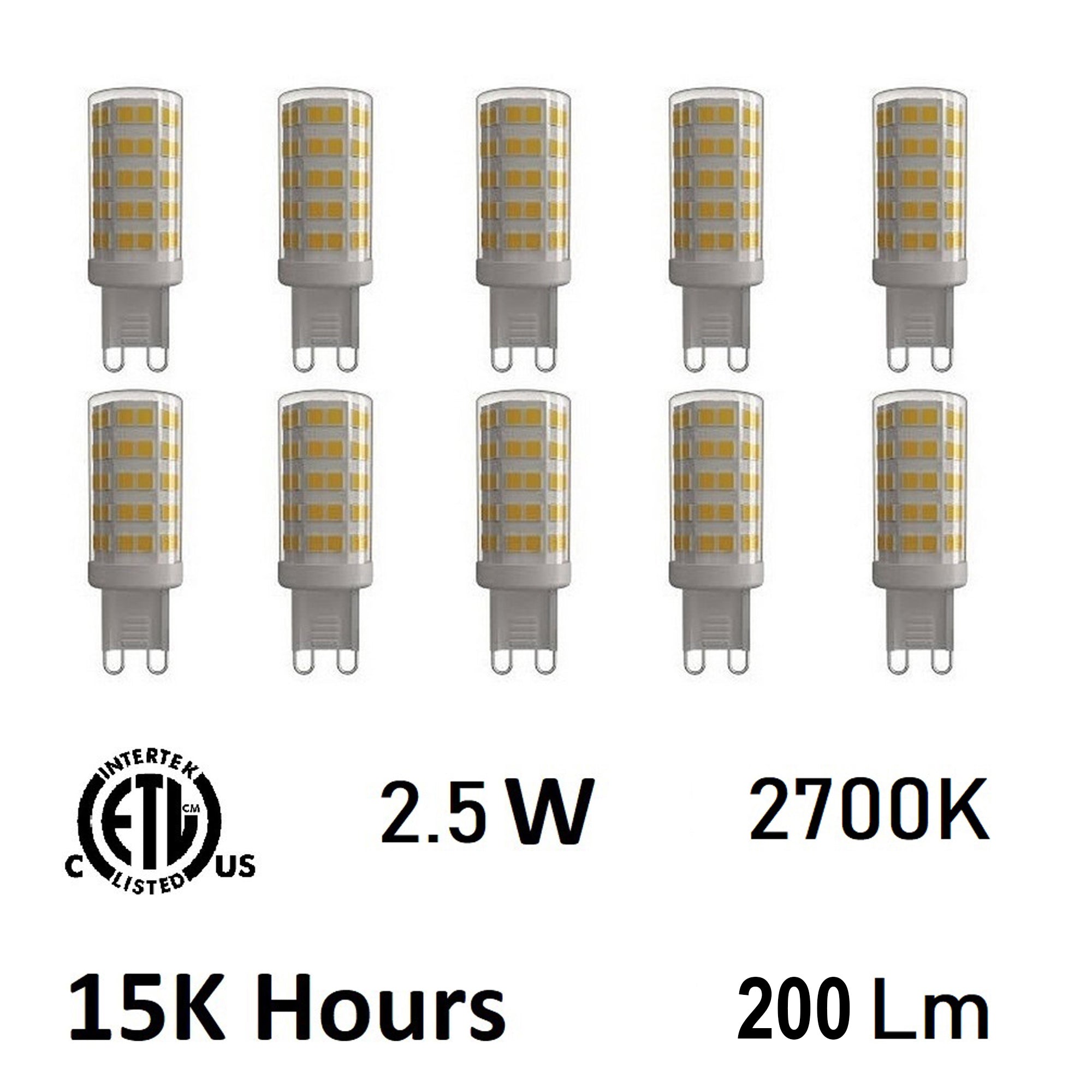 2.5 Watt G9 LED Bulb 3000K