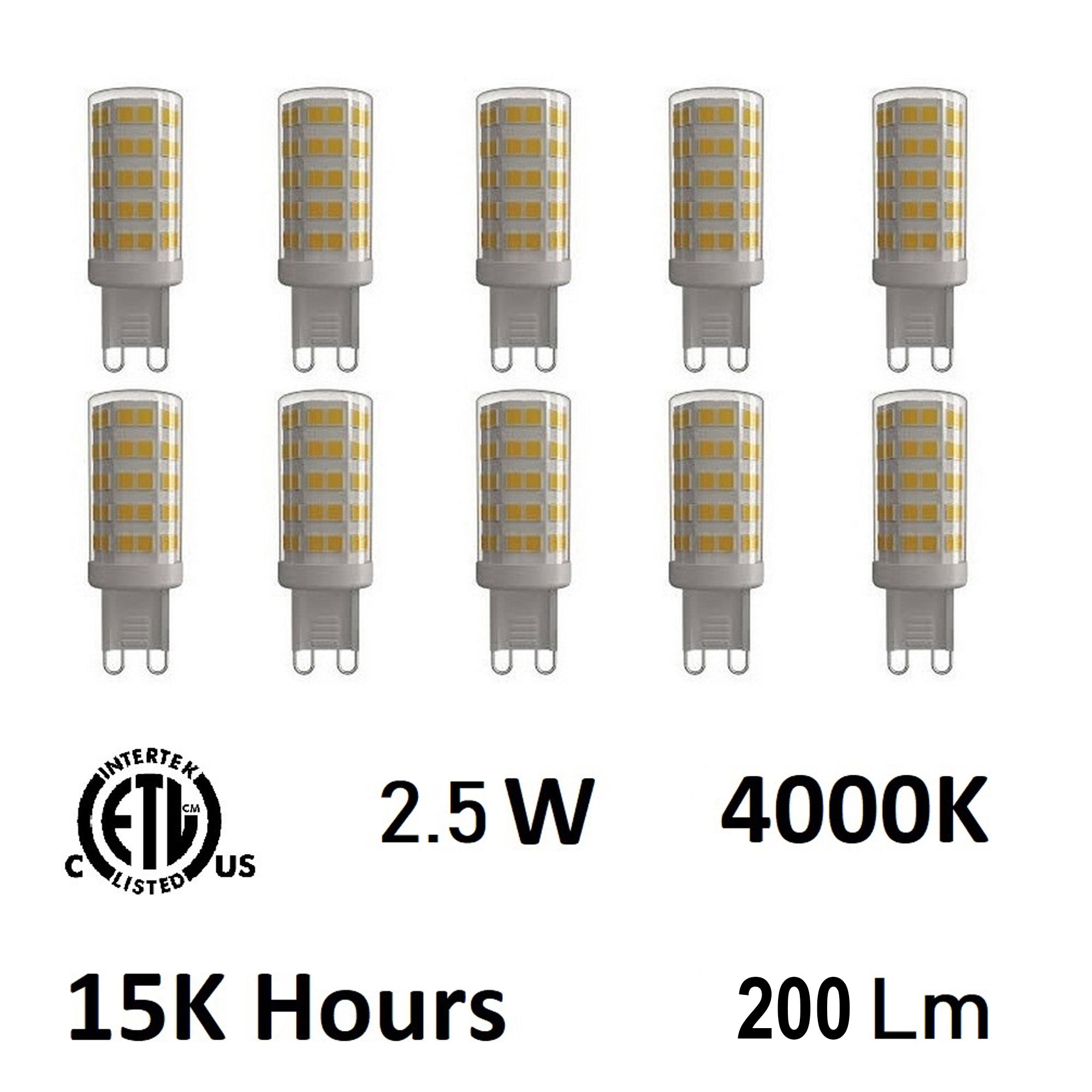 2.5 Watt G9 LED Bulb 4000K