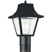 Polycarbonate One Light Outdoor Post Lantern (with Bulbs)