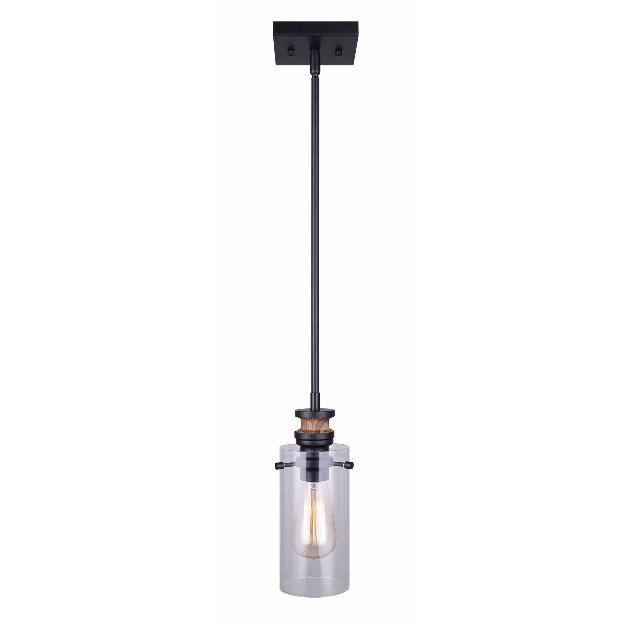 Arlie Mini Pendant Matte Black and Faux Wood