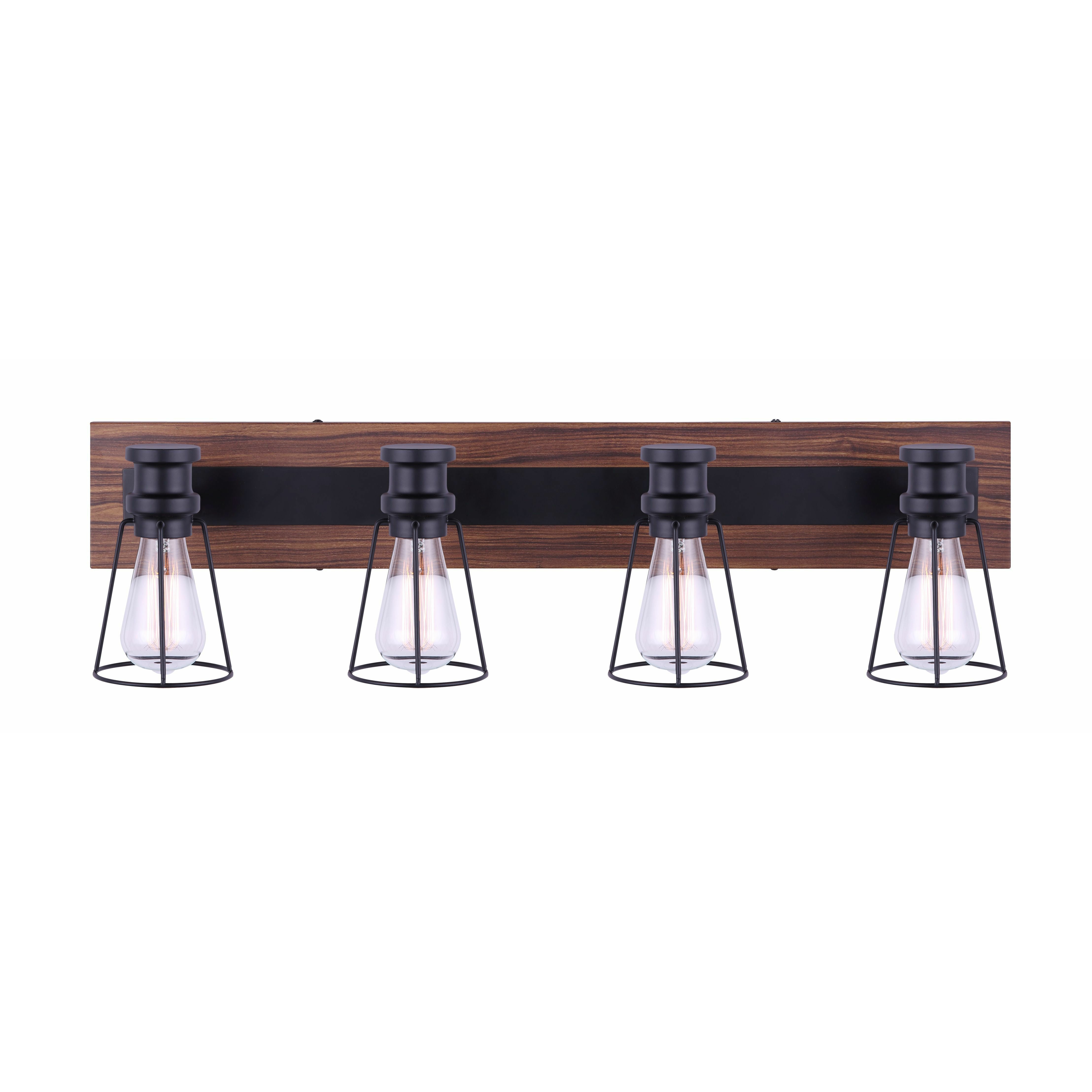 Blake Vanity Light Black/Faux Wood