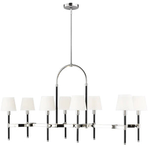Katie Linear Suspension Polished Nickel / Black Leather