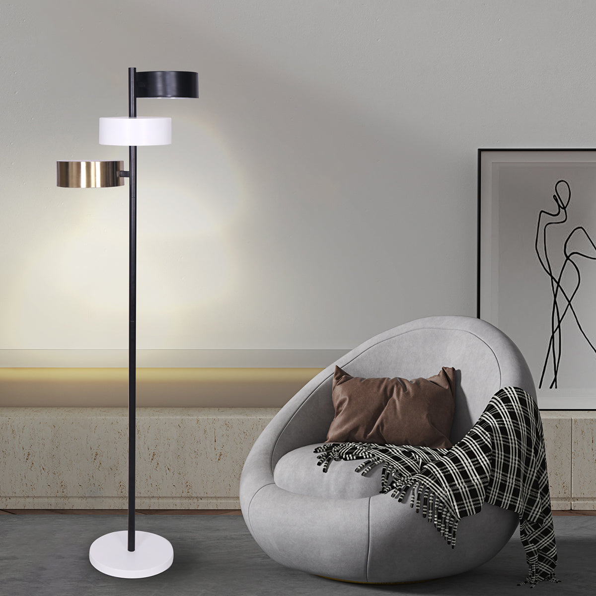 Luce 61" 3-Light Floor Lamp