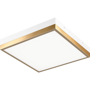 Tux Flush Mount White + Aged Gold Brass