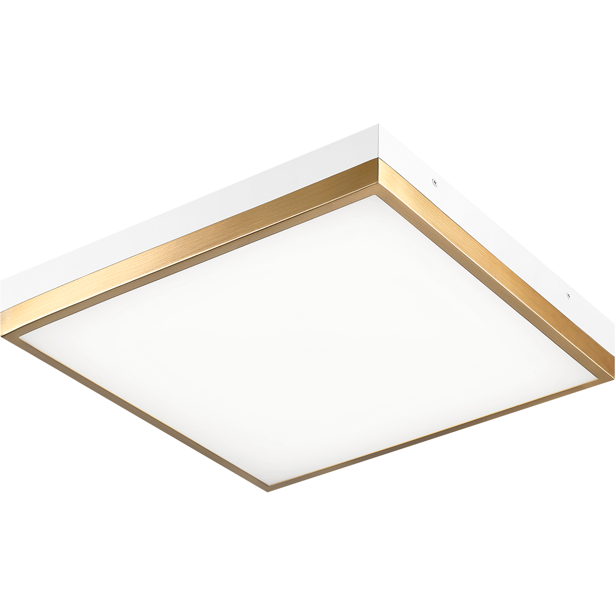 Tux Flush Mount White + Aged Gold Brass