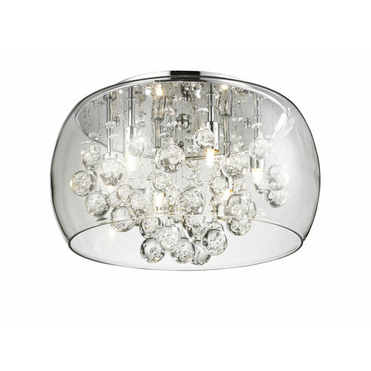 Glass-Encased Bubble Droplet Flush Mount