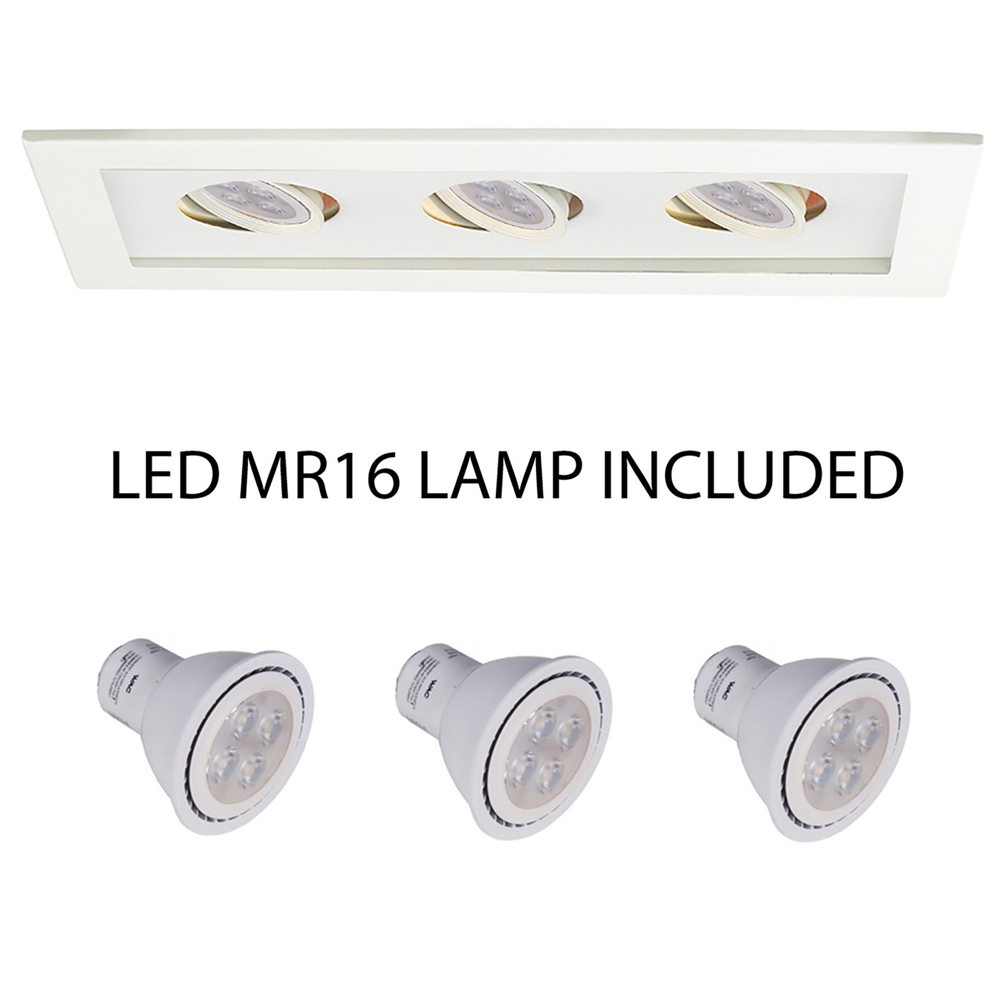 Low Voltage Multiple Three Light Trim with LED Bulb