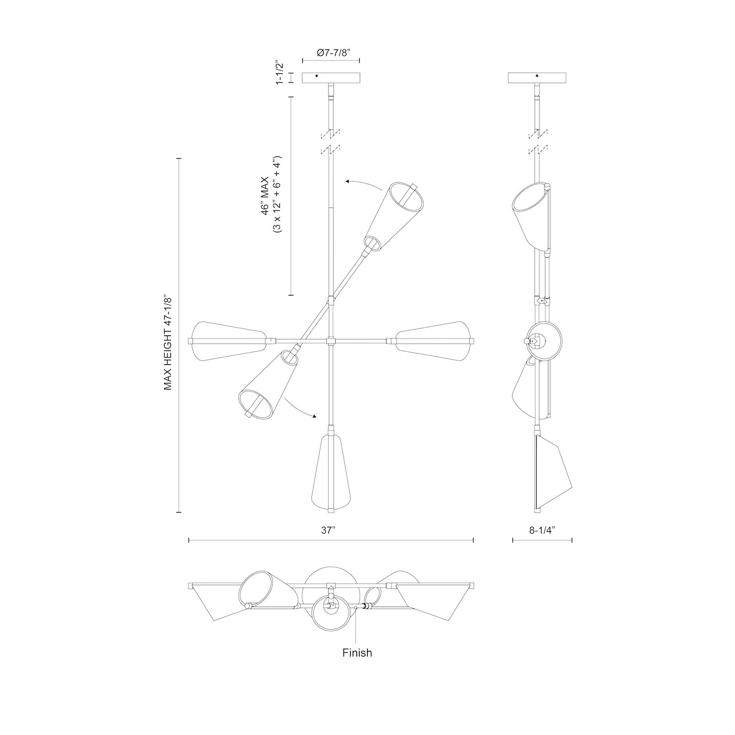 Mulberry 37" Chandelier