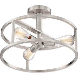 New Harbor Semi Flush Mount Brushed Nickel