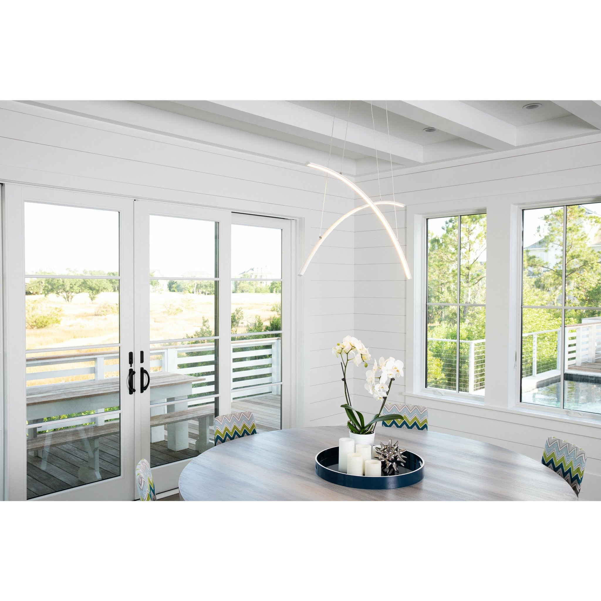 Fanfare Linear Suspension White Lustre