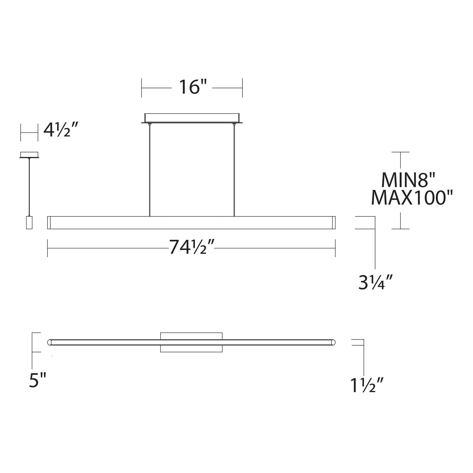 Volo 74.5" LED Pendant