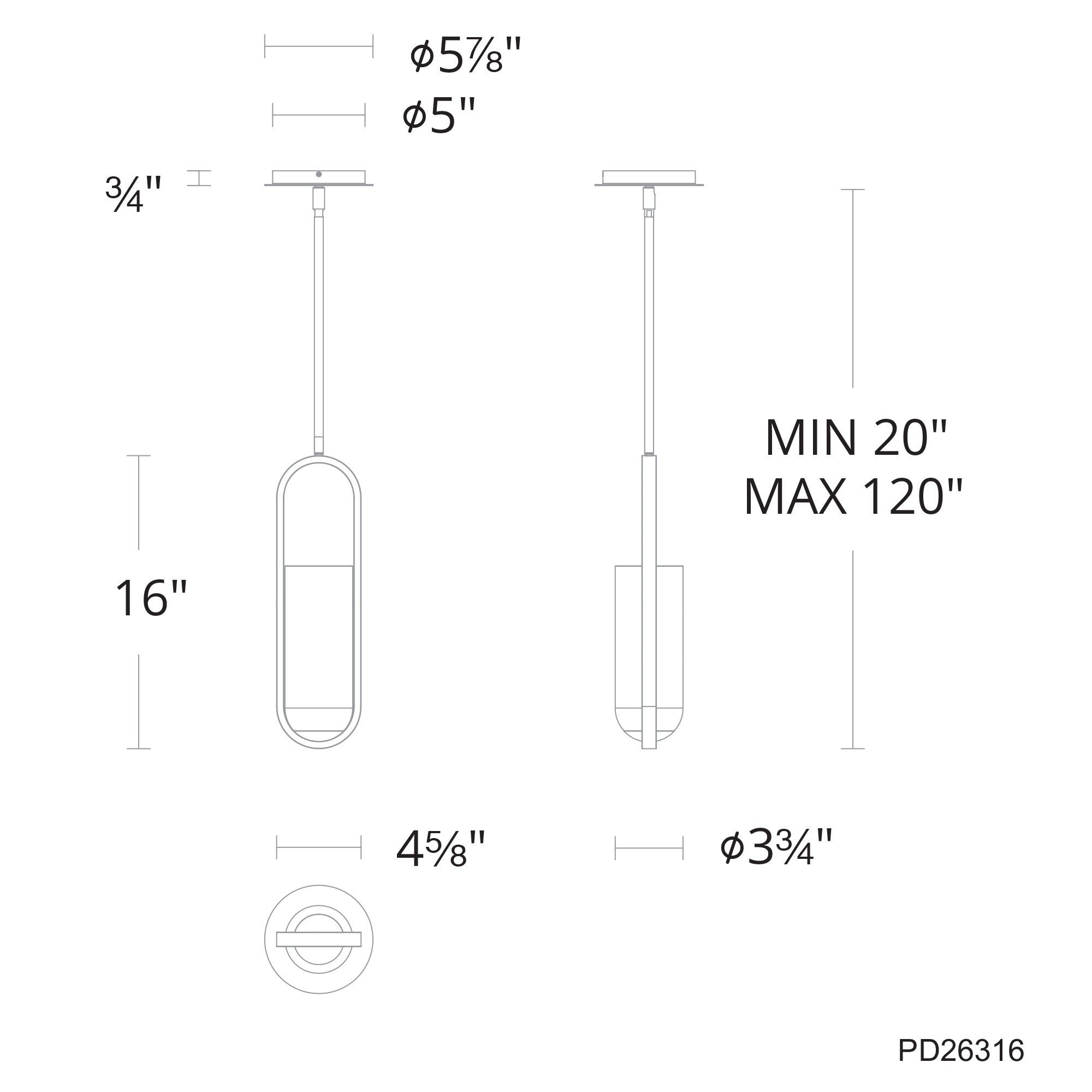 Rollins 16" LED Mini Pendant