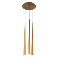 Cascade LED 3 Light Etched Glass Round Chandelier