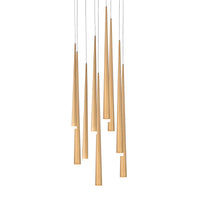 Cascade LED 9 Light Etched Glass Round Chandelier