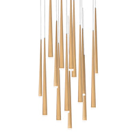 Cascade LED 15 Light Etched Glass Round Chandelier