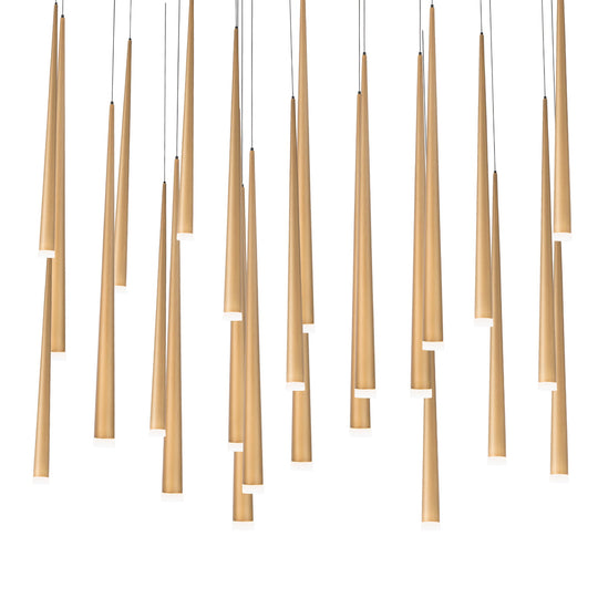 Cascade LED 23 Light Etched Glass Linear Chandelier