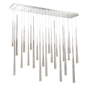 Cascade LED 23 Light Etched Glass Linear Chandelier