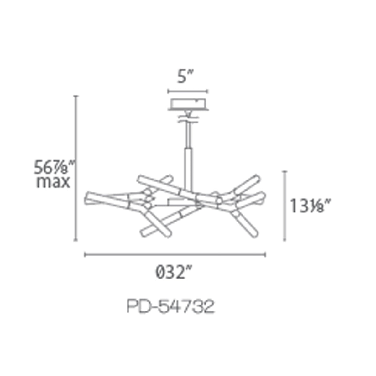 Kryptonite 32" Horizontal LED Chandelier