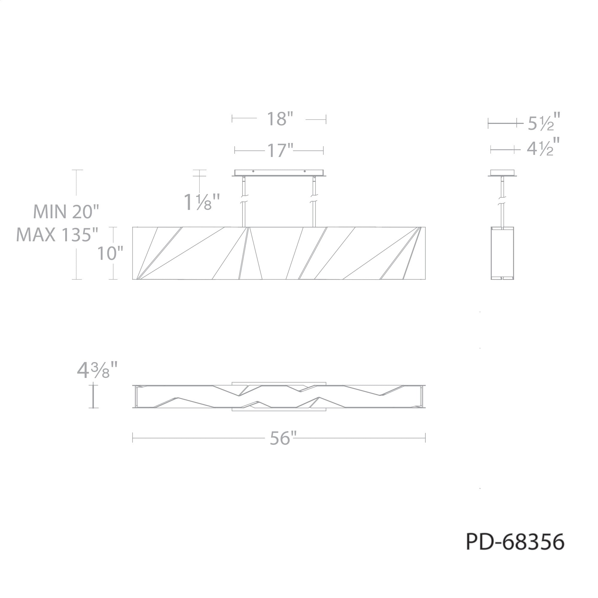 Intrasection 56" LED Linear Chandelier