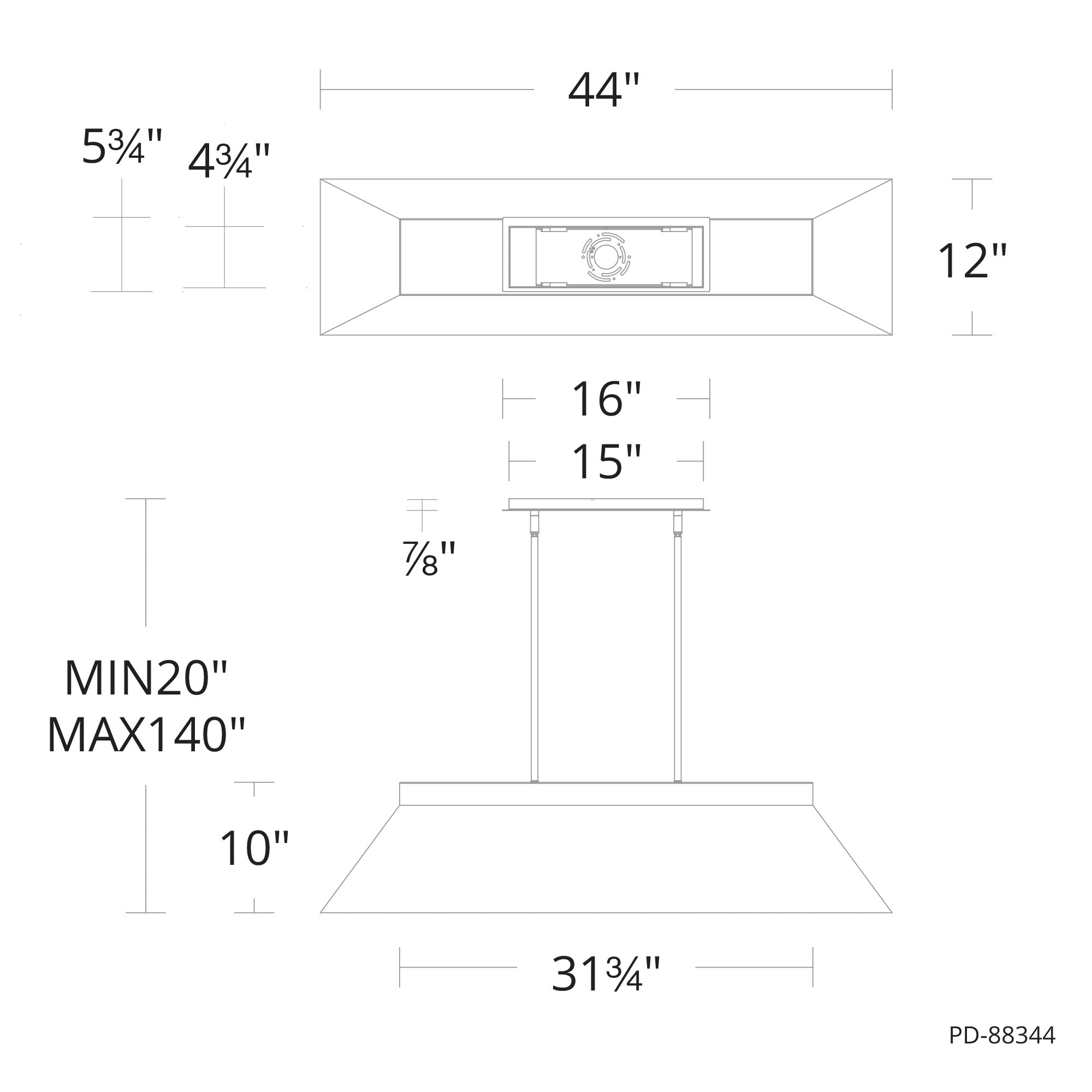 Bentley 44" LED Linear Pendant