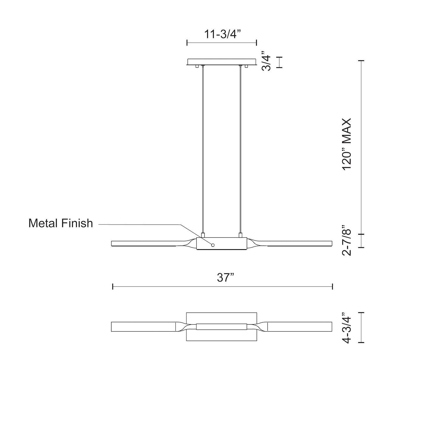 Propeller 37" LED Linear Pendant