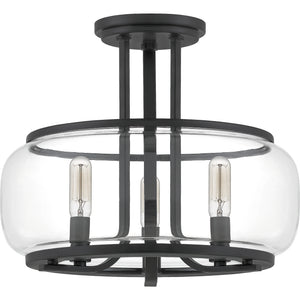 Pruitt Semi Flush Mount Matte Black