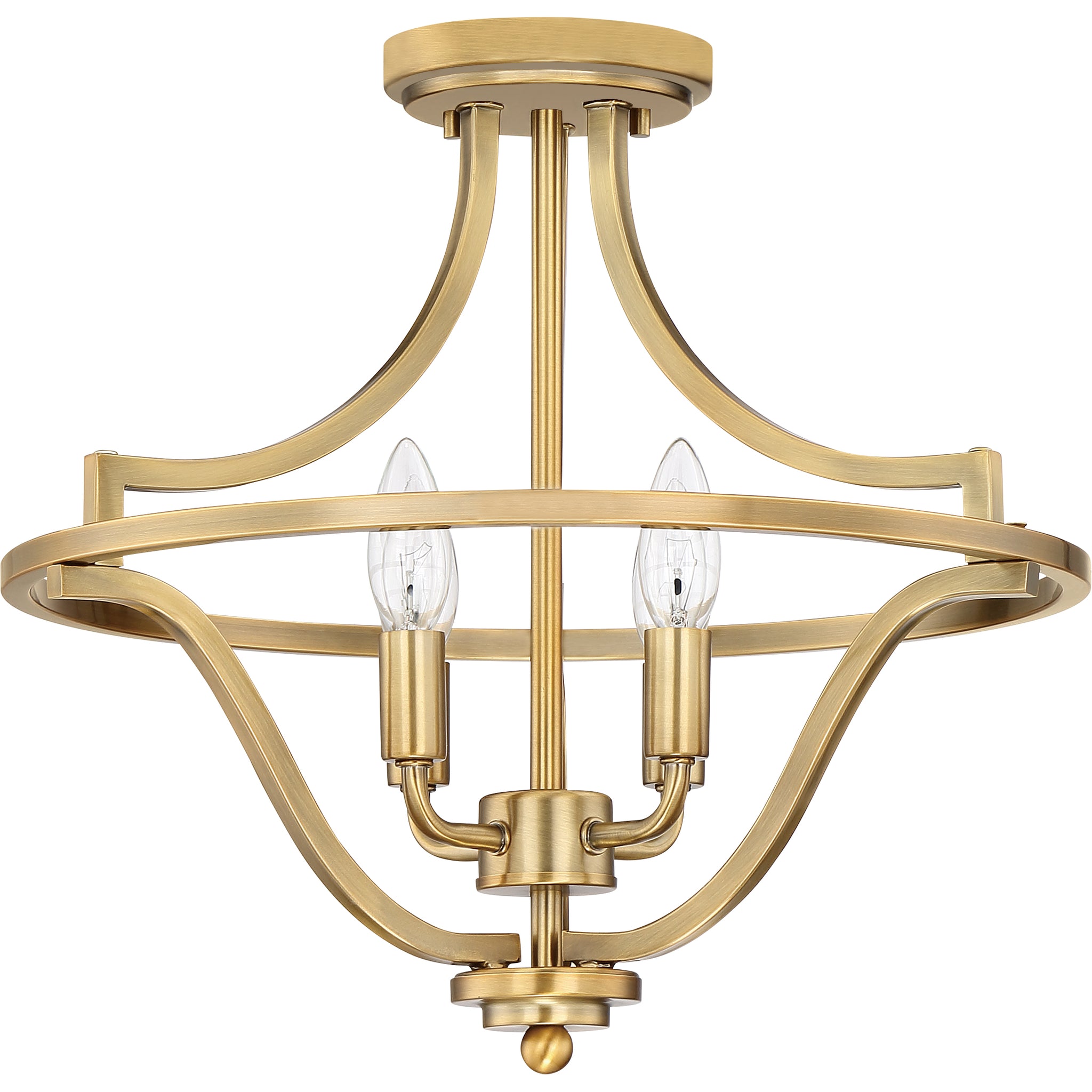 Harvel Semi Flush Mount Weathered Brass