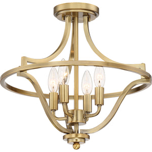 Harvel Semi Flush Mount Weathered Brass