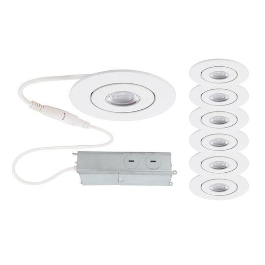 Lotos 2" LED Round Adjustable Recessed Kit (Pack of 6)