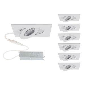 Lotos 2" LED 1-Light Square Adjustable Recessed Kit (Pack of 6)
